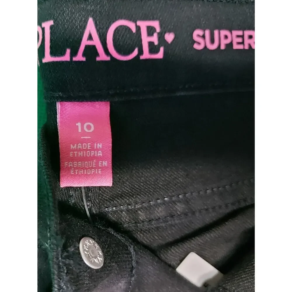 Children's Place Girls Super Skinny Jeans Black Denim Casual Size 10 NWT
